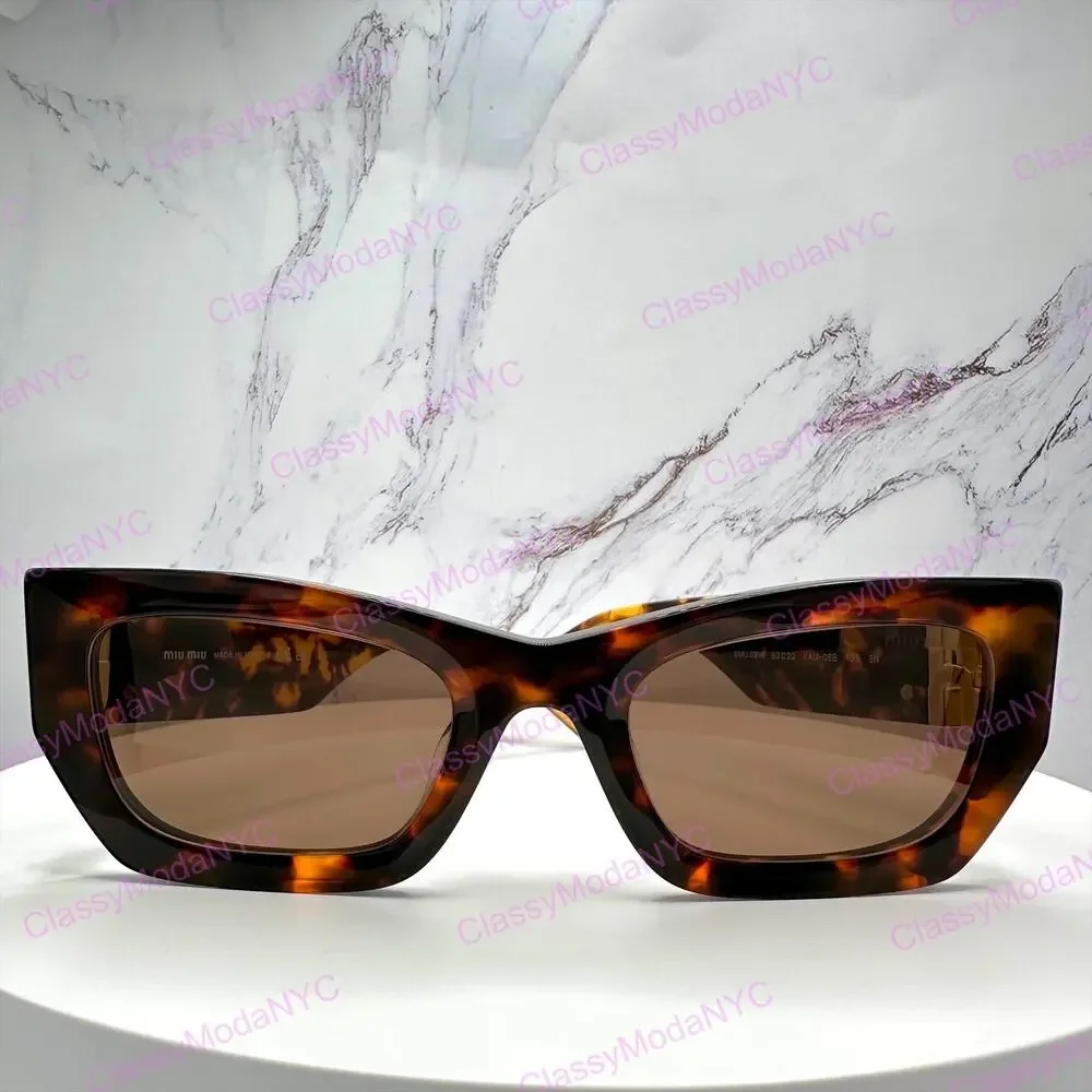 New MIU MIU Sunglasses Runway Glimpse Authentic Brown Tortoise Square Cat Eye
